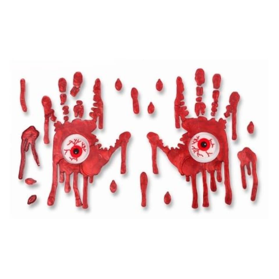 image 1 of Blood Red Horrifying Gel Window Clings Assorted Designs