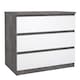 image 1 of Naia Chest of 3 Drawers in Concrete and White High Gloss