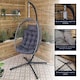 image 7 of Grey Hanging Egg Chair With Stand & Waterproof Cover | Grey | Grey