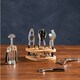 image 1 of Interiors By Premier Chrome Kitchen Tool Set with Natural Wood Stand,7-Piece Essential Gadgets For Food Prep,Unique Utensil Set
