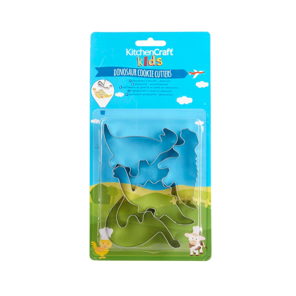 image 1 of KitchenCraft Cookie Cutter Set Dinosaur 4 Piece