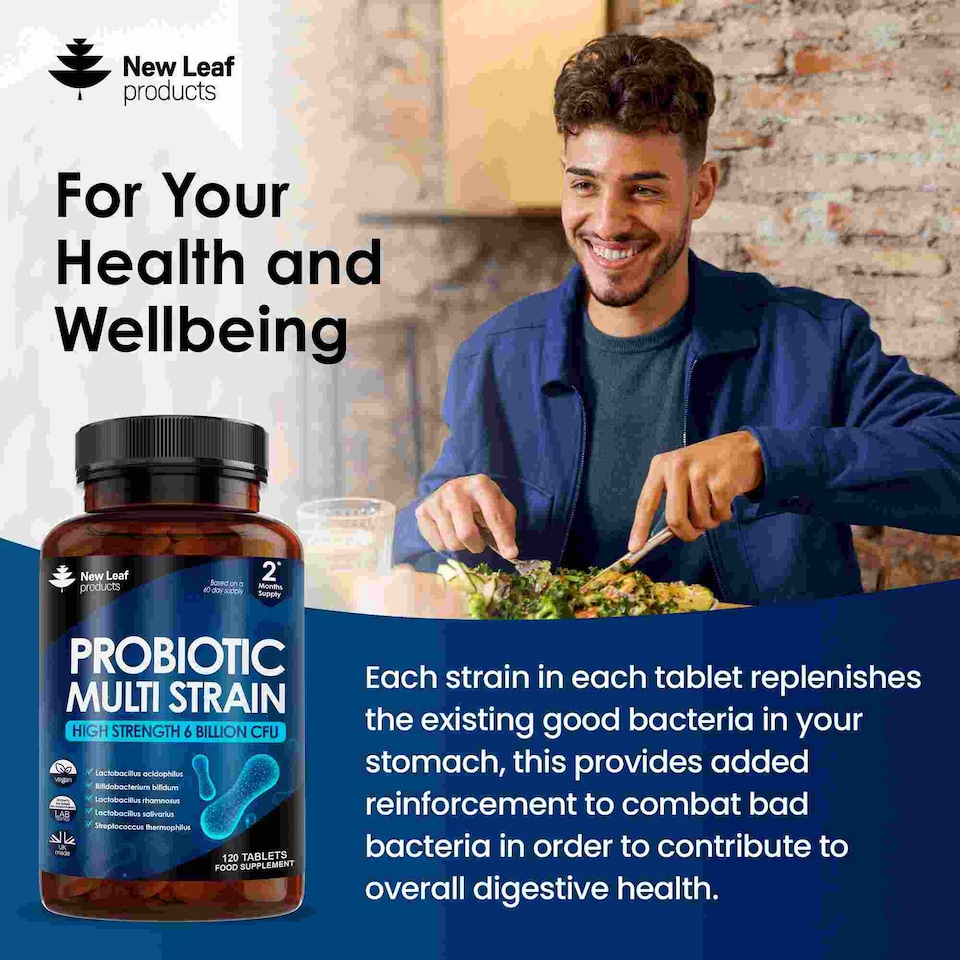 image 1 of Probiotic Multi Strain 120 Tablets Gut & Digestive