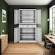 image 10 of Filing Cabinet Cosmo - 2 drawers, 5 adjustable shelves, 180 x 80 x 40 cm | Grey | light grey | 80 x 40 x 180 cm | 1