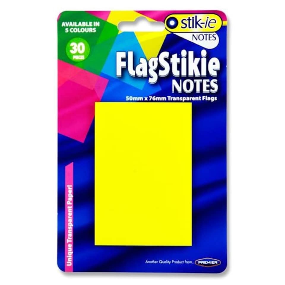 image 1 of Pack of 30 Piece 50x76mm Flag Stikie Notes by Stik-Ie
