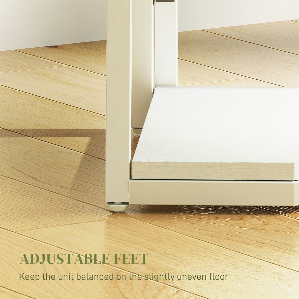 image 1 of HOMCOM 5-Tier Corner Shelf, Shelving Unit with Adjustable Feet, White White