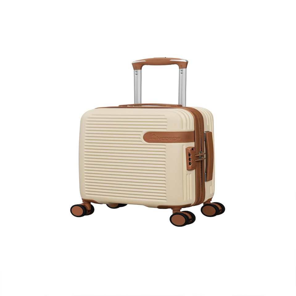 image 1 of IT Luggage Clarify Creme Underseat Suitcase with TSA Lock Cream | Cabin Bag