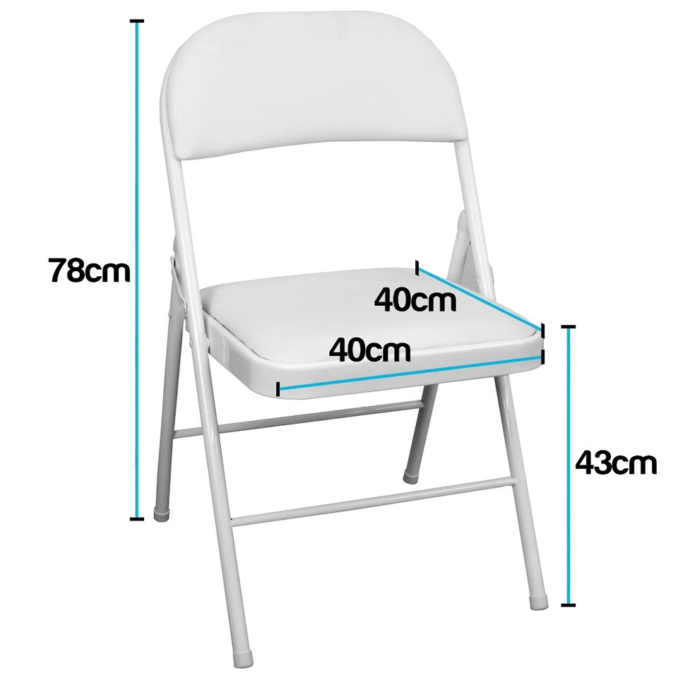 image 1 of TekBox White Folding Faux Leather Chair