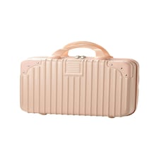Living and Home Portable 12 inch Hard Shell Carry on Makeup Travel Case Pink | Personal Item