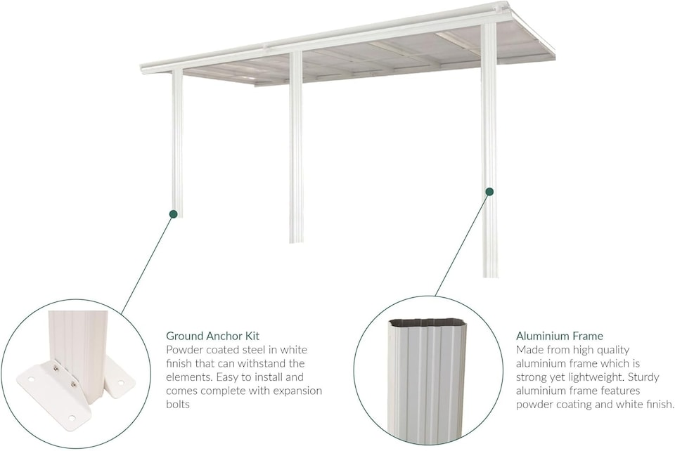 image 1 of Veranda Garden Canopy Retractable Sliding Roof 4.26m x 3.05m Anthracite