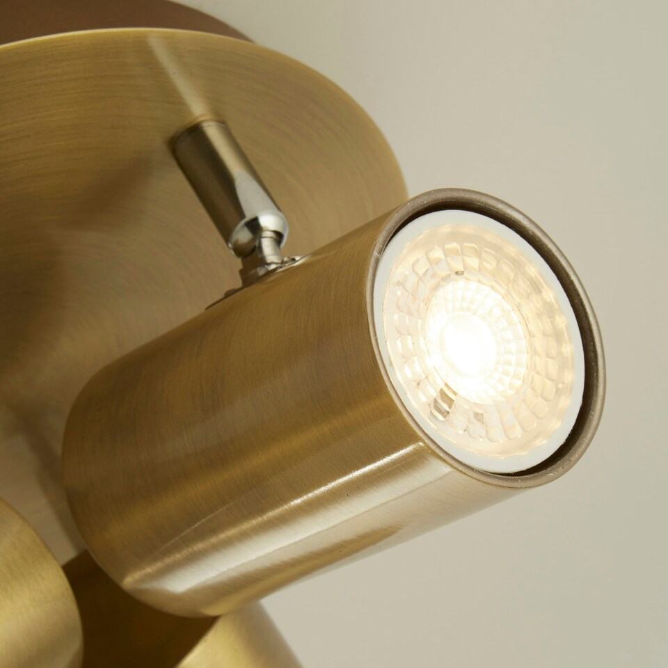 image 1 of ANTIQUE BRASS CYLINDER 3LT SPOTLIGHT