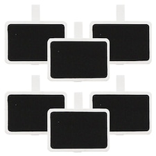 Blackboard Rectangle White Clips - Pack of 6