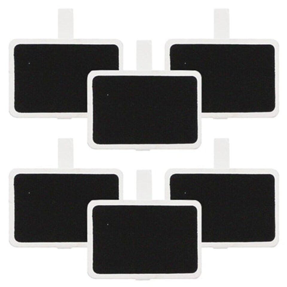 Blackboard Rectangle White Clips - Pack of 6