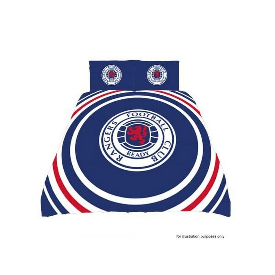 image 1 of Rangers FC Official Football Crest Reversible Double Duvet And Pillow Case Set - Red/White/Blue - One Size