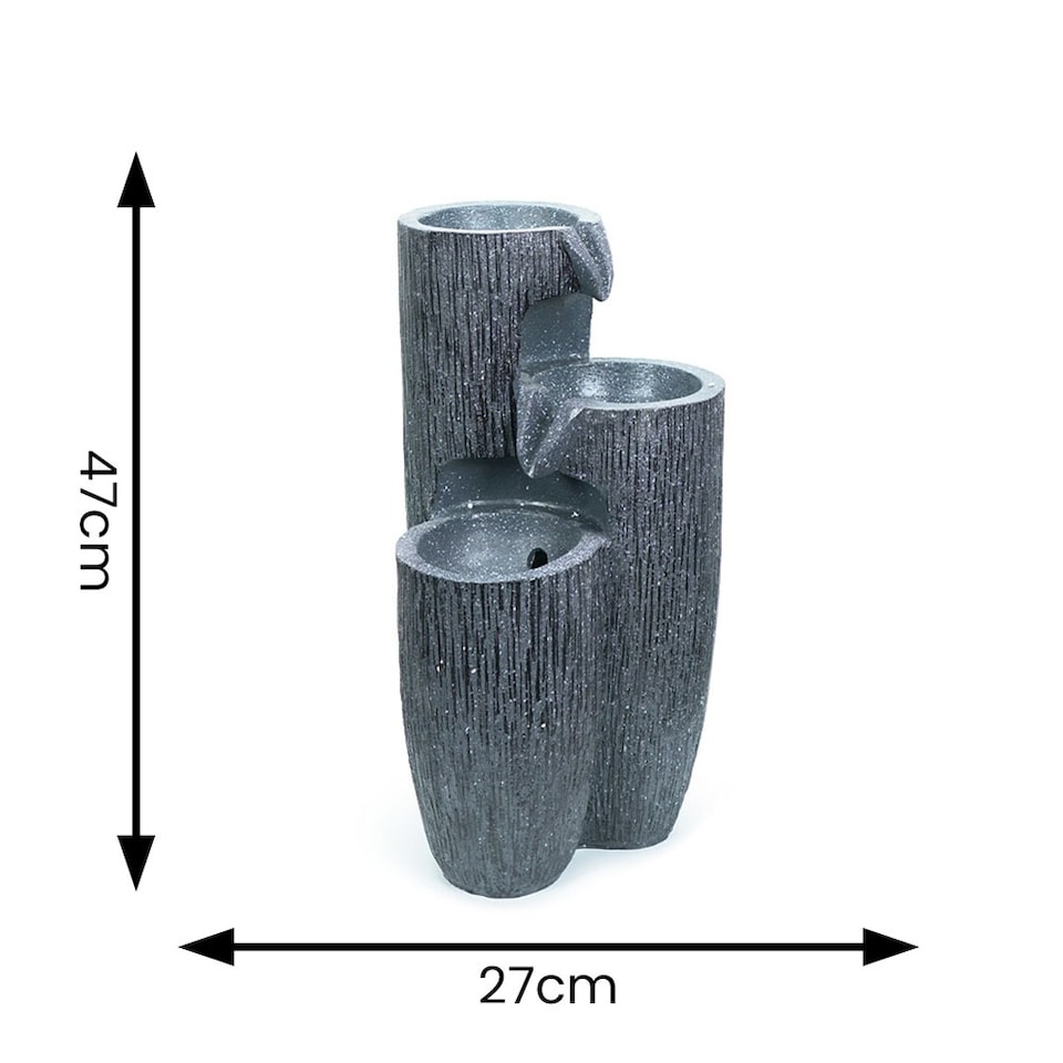 image 1 of ValueLights Logs Outdoor Solar Decorative Water Fountain