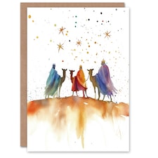 The Three Kings Wise Men Bethlehem Star Blank For Him Or Her Art Xmas Festive Christmas Card