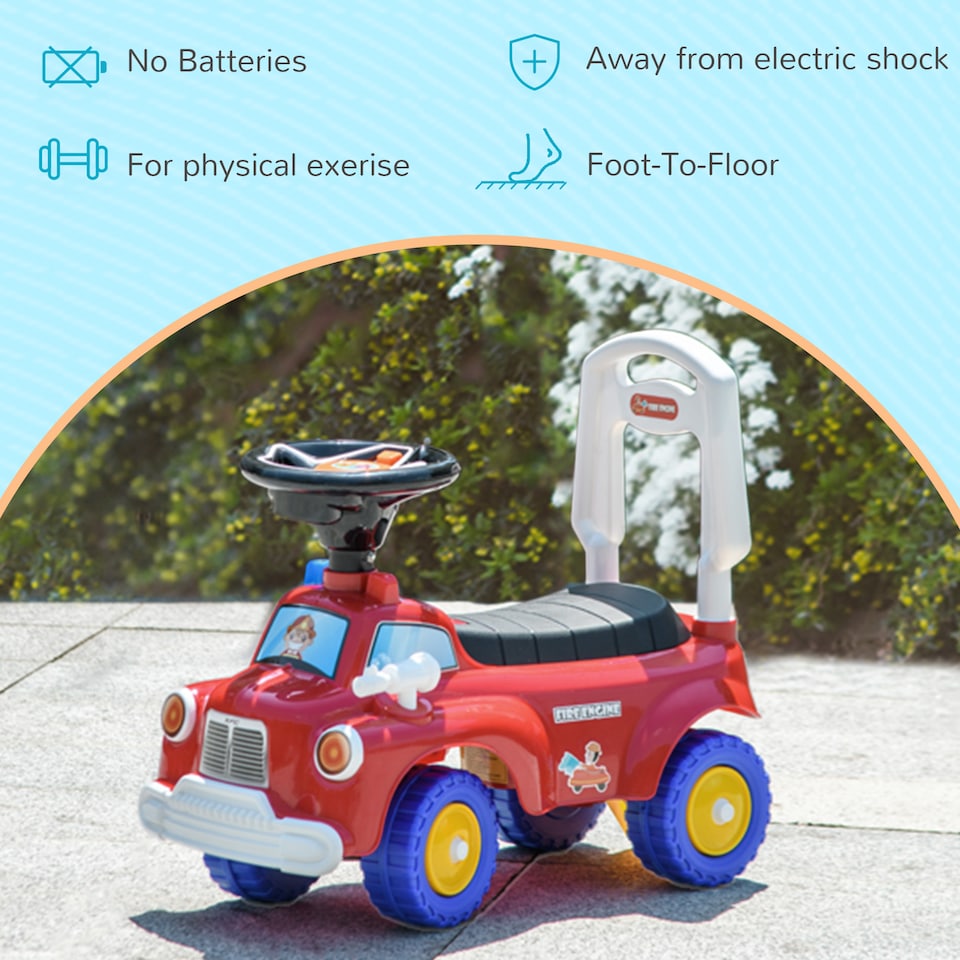 image 1 of AIYAPLAY Ride On Car Foot to Floor Design with Under Seat Storage, Red