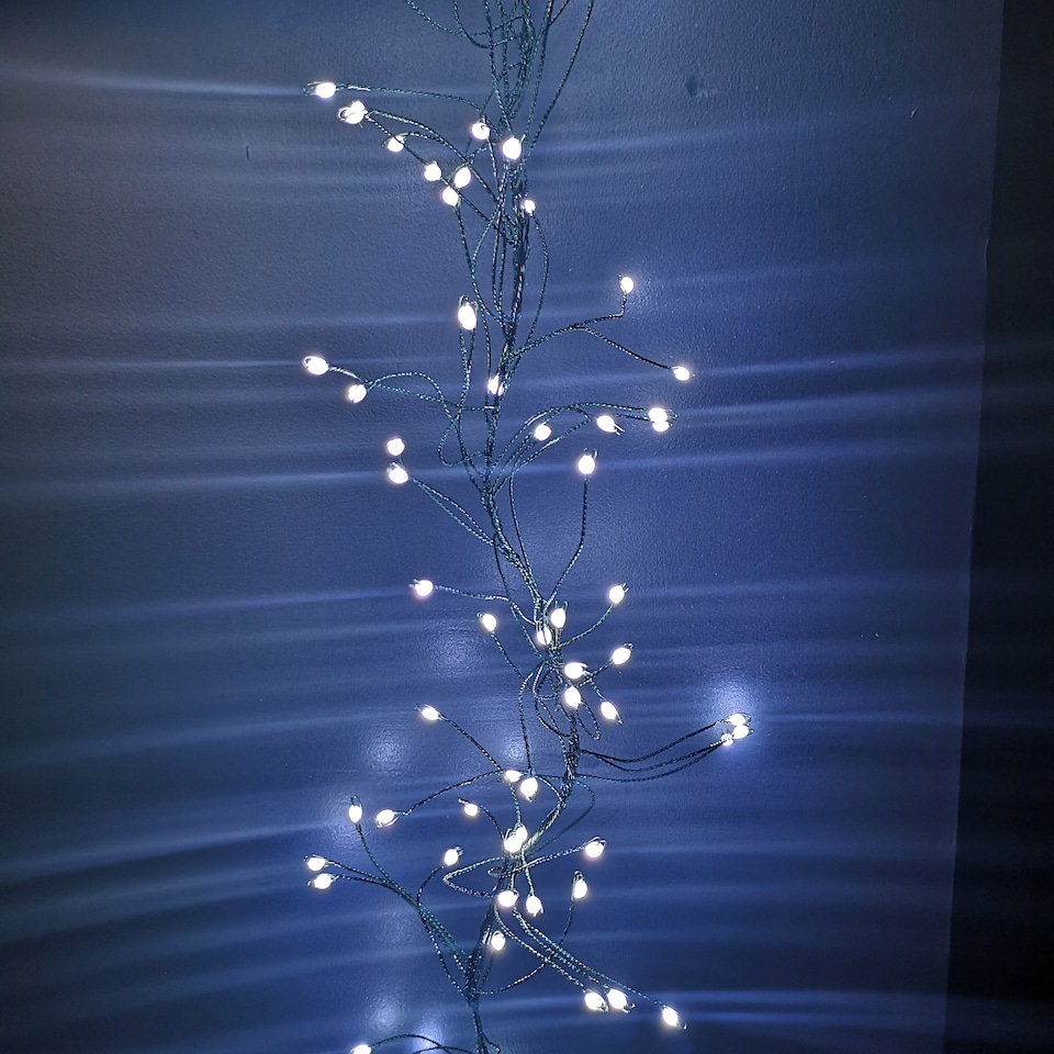 image 1 of 5.4m White LEDs Green Garland Wire Light Christmas Decoration with Timer