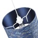 image 2 of Round 30cm Lamp Shade in Midnight Blue Cotton Fabric with Gold and White Waves Blue