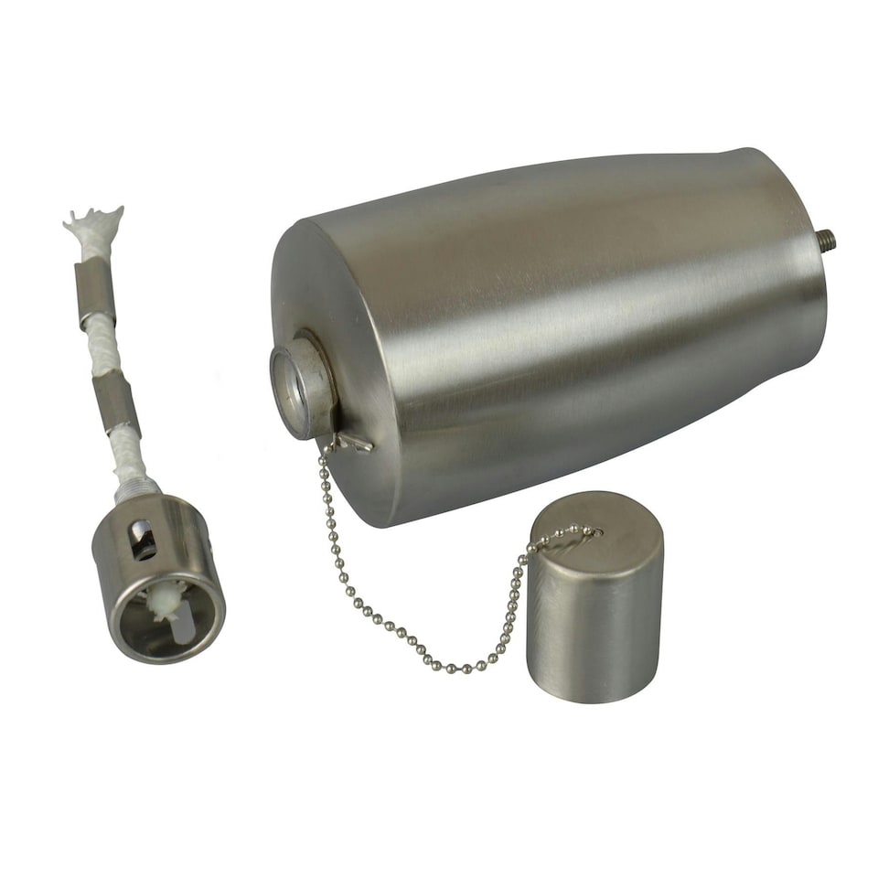 image 1 of Harbour Housewares Metal Garden Torches - Barrel - Silver - Pack of 6