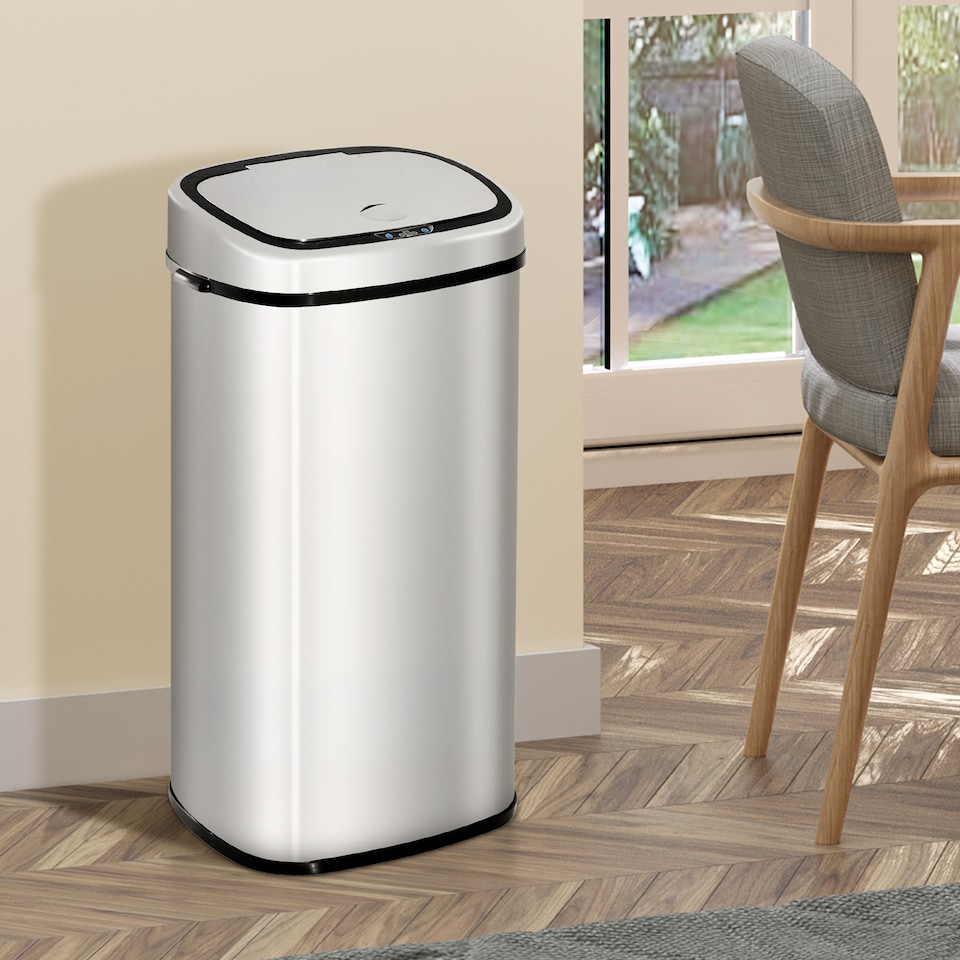 image 1 of HOMCOM 68L Sensor Dustbin Stainless Steel Automatic Kitchen Waste Bin Silver | Silver | 1