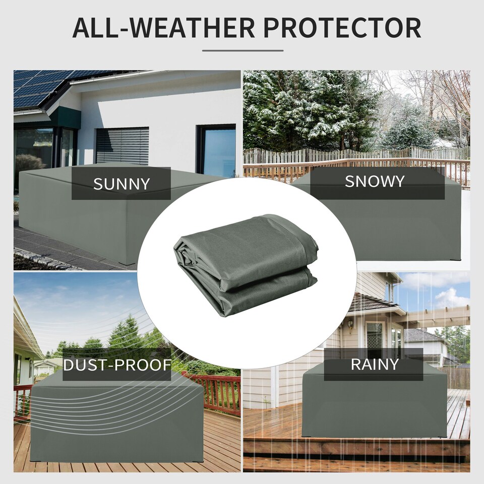 image 1 of Outsunny 275x205cm Outdoor Furniture Protective Cover Water UV Resistant Grey