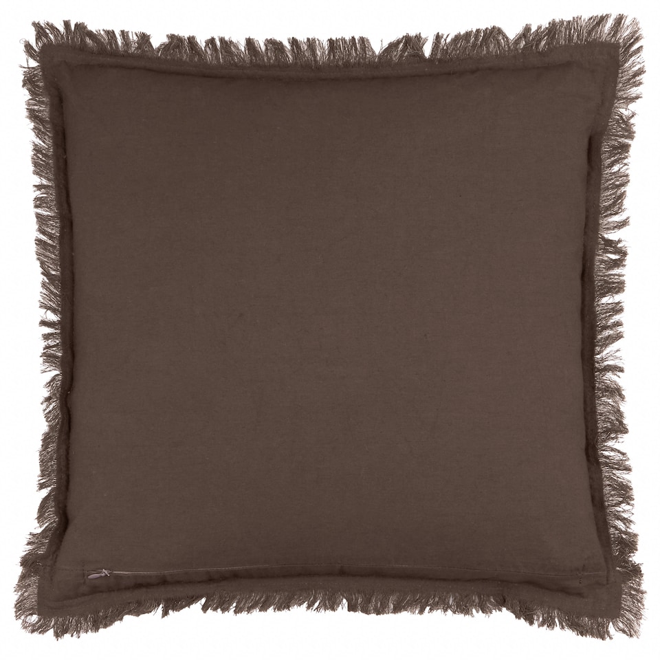 image 1 of Yard Jaye Cotton Velvet Polyester Filled Cushion, Bitter Chocolate
