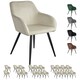 image 8 of Dining Chair Marilyn - with armrests, padded, velvet look, black steel legs - Set of 2 Brown | Brown/Black