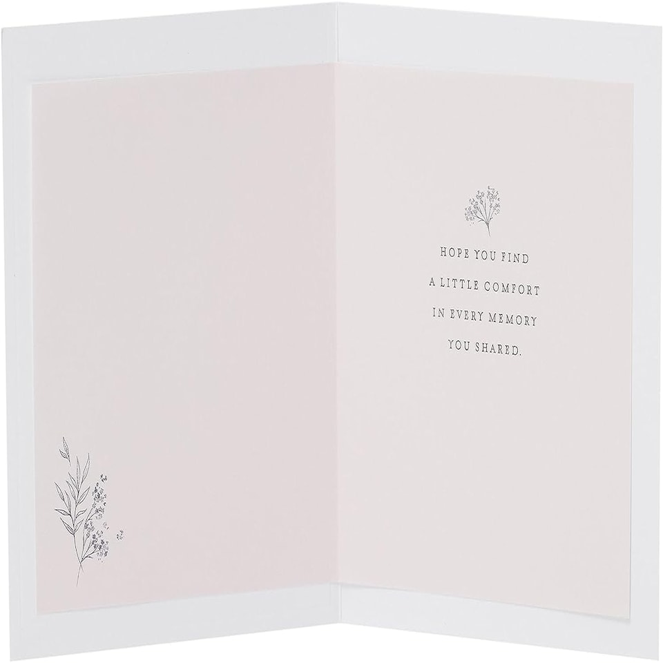 image 1 of Floral Outline Design Sympathy Card