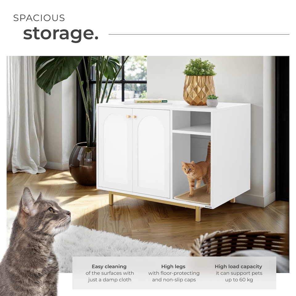 image 1 of Cat Litter Cupboard Kalea - side entrance, scratching mat, large doors, storage