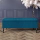 image 1 of Paris Plain 150cm Ottoman Storage Bench - Plush Velvet Shoe Bench - Emerald Green Upholstery Footstool with Storage