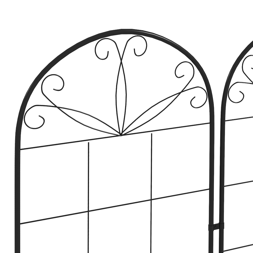 image 1 of Outsunny Set of 2 Metal Trellis for Climbing Plants, Grid Design, 50 x 180cm