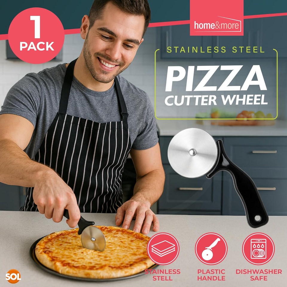image 1 of Pizza Cutter Wheel – Stainless Steel Pizza Slicer for Easy Cutting & Serving, Food-Grade, Dishwasher-Safe Kitchen Tool