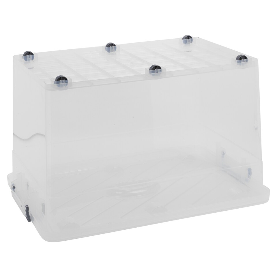 image 1 of URBNLIVING Clear Plastic Storage Box With Lid | Clear | 70 Litre - 2 Boxes