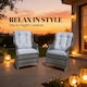 image 7 of Rattan Garden Dining Chairs Set of 2 - Grey Outdoor Patio Chairs with Cushions, Weatherproof Wicker Furniture