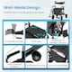 image 7 of COSTWAY Rollator Walker 2-in-1 Foldable Rolling Walker-Black