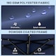 image 6 of Outsunny 2.6 m Half Parasol with Solar Lights, UPF50+ Semi Round Umbrella | Blue | Dark Grey | 265 x 135 x 239 cm