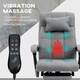 image 3 of Vinsetto Fabric Vibration Massage Office Chair with Heat, Head Pillow, Grey