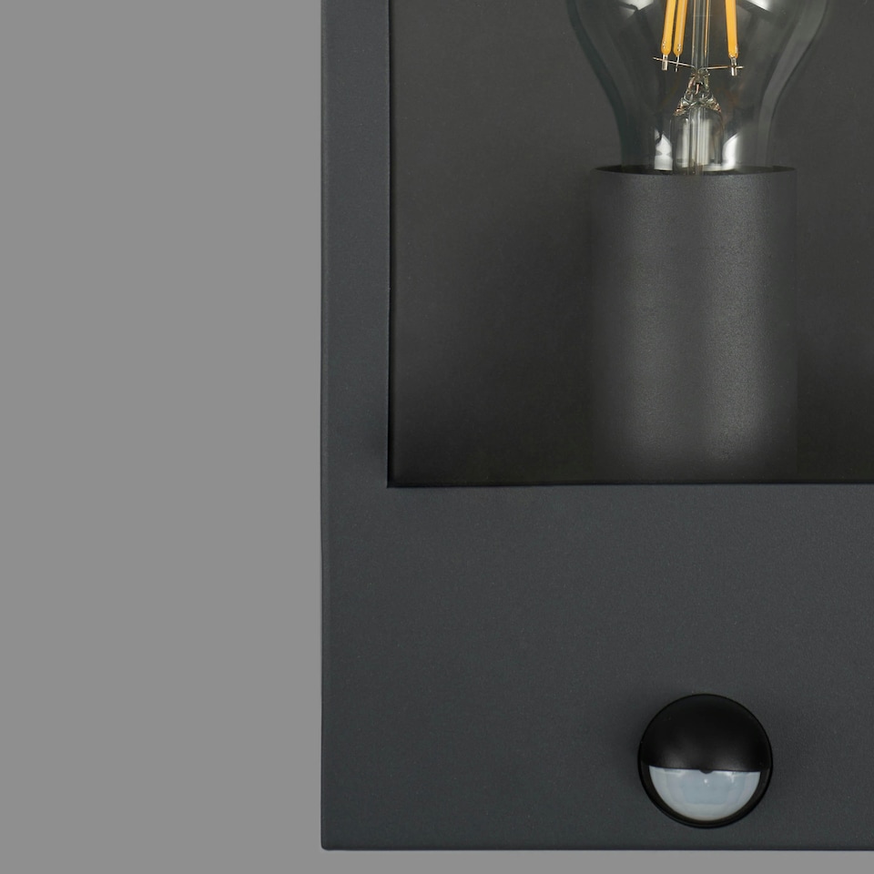 image 1 of BHS Wallace Outdoor Wall Light with Sensor, Dark Grey