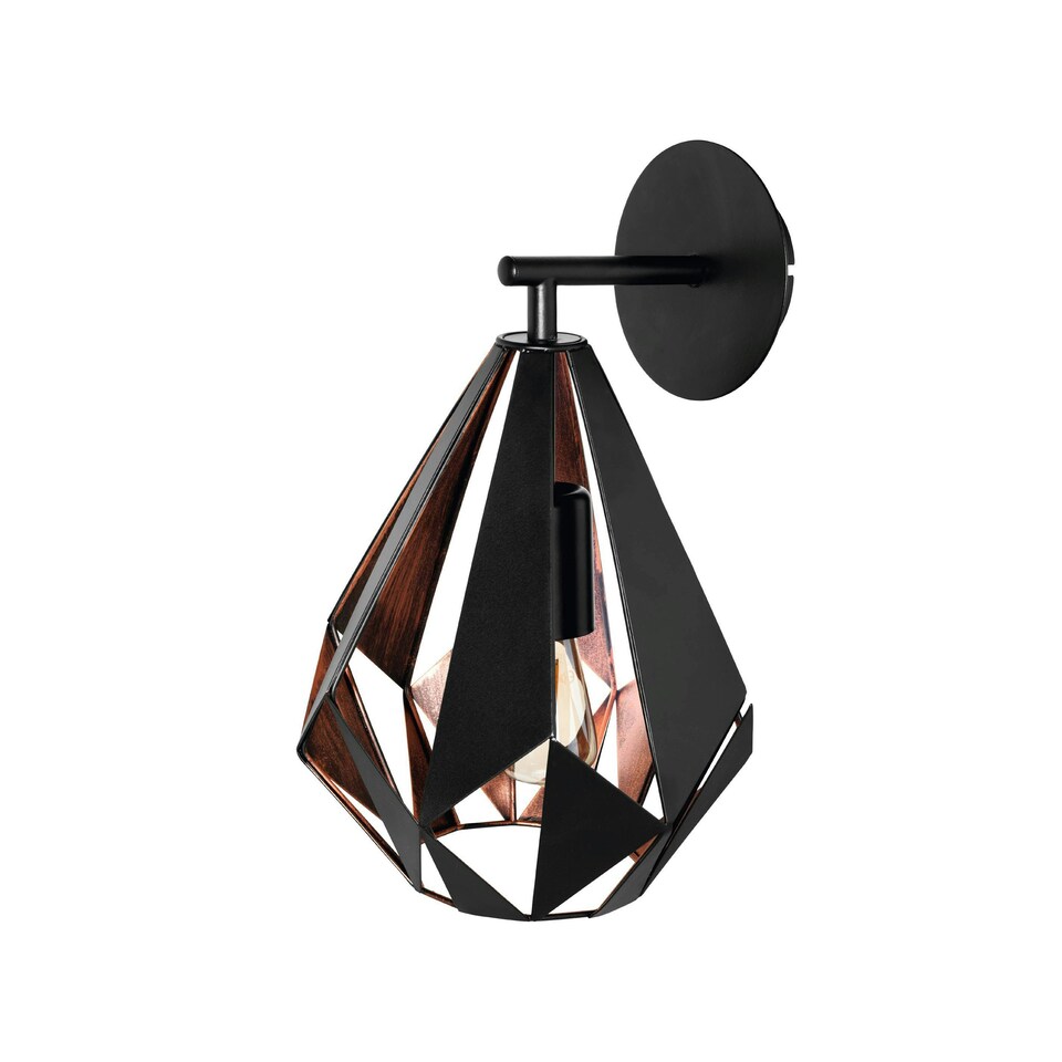 image 1 of EGLO Carlton 1 Industrial Vintage Wall Light WBS Black