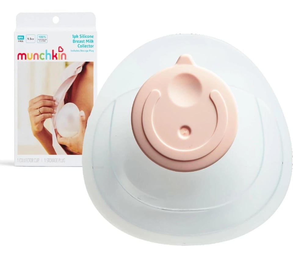 image 1 of Breast Milk Collector Silicone Nursing Pump Baby Feeding Munchkin Easy Use Ergon