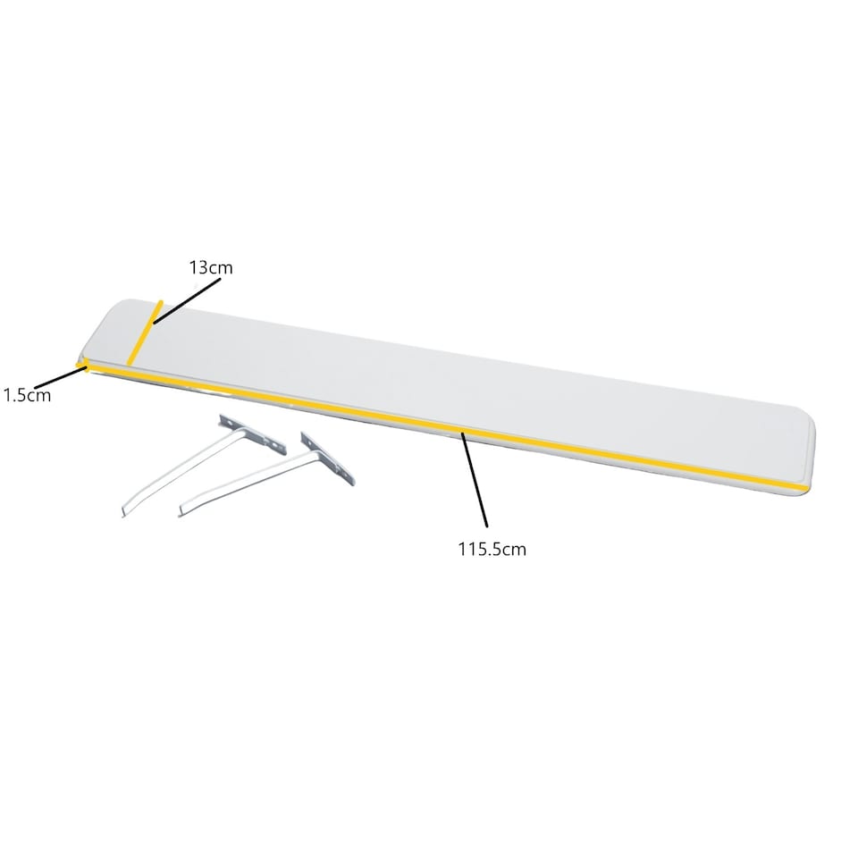 image 1 of Greenhurst White Radiator Shelves – Easy Fit Design with No Drilling, Available in 60cm, 91cm & 115cm Sizes White | 115.5