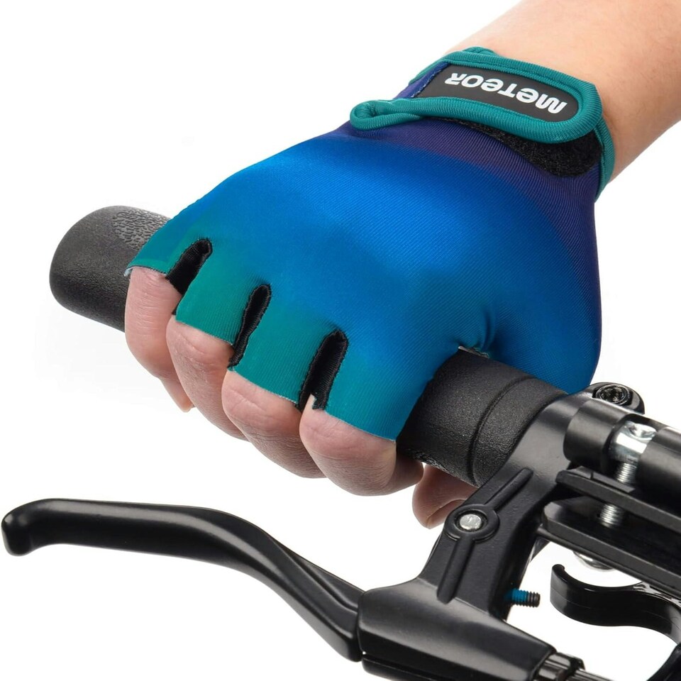 image 1 of Meteor Kids Bike Gloves – Breathable, Non-Slip, Padded for Comfort & Safety Blue | Fluid Blue | JR M