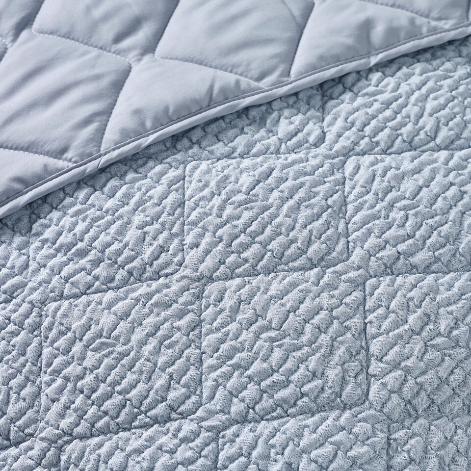 Catherine Lansfield Crinkle Seersucker Texture Bedspread - Tesco Groceries