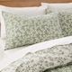 image 3 of Shadow Leaves 200 Thread Count Cotton Reversible Duvet Cover Set | Green | Super King