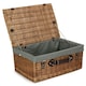 image 4 of 56cm Double Steamed Wicker Picnic Basket with Lining Red | Red | One Size
