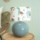 image 2 of ValueLights Bosco Eucalyptus Ceramic Table Lamp with Cartoon Dino Drum Shade Green