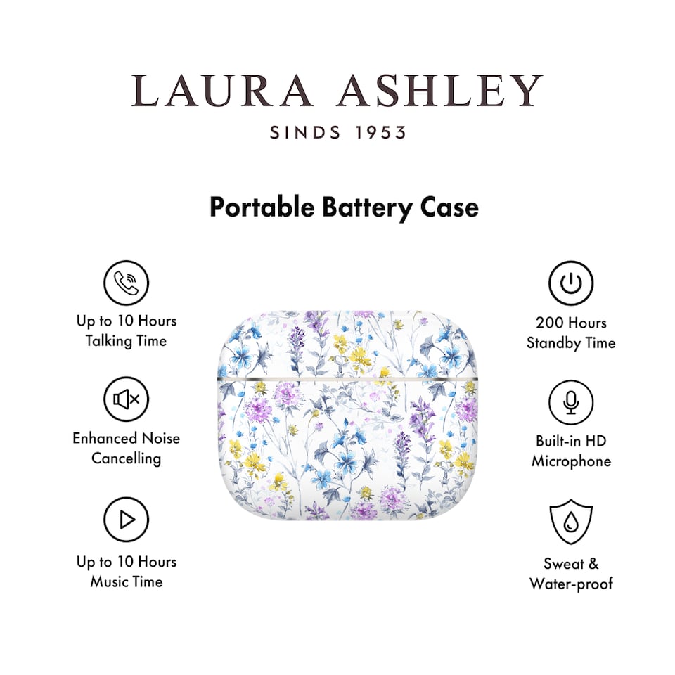 image 1 of Laura Ashley Wild Meadow 'Skylark' True Wireless Earbuds with HD Microphone and Charging Case