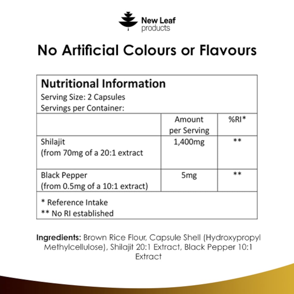 image 1 of Shilajit Capsules 1400mg + 60% Fulvic Acid 120 Caps