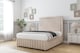 image 3 of Sloomy Boston Chrome Sand Naples Divan Bed Base No Drawers With 54 Inch Floor Standing Headboard & 12 Inch Matching Footboard | Cream | Sand | Double | 1