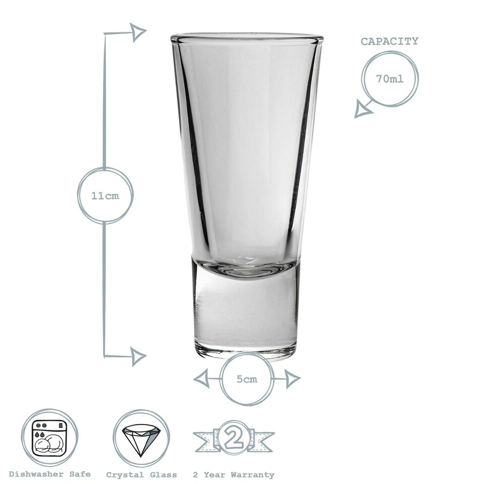 image 1 of Bormioli Rocco Ypsilon Shot Glasses - 70ml - Pack of 6 Clear